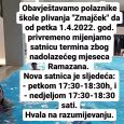 Obavještavamo polaznike škole plivanja “Zmajček” da od petka 1.4.2022. god. privremeno mijenjamo satnicu termina zbog nadolazećeg mjeseca Ramazana. Nova satnica je sljedeća: – petkom 17:30-18:30h, i – nedjeljom 17:30-18:30 sati. […]